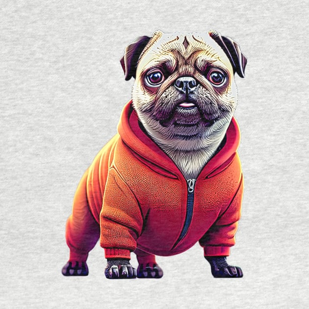 Cute Pug in Gangsta Prisoner Costume - Adorable Dog in Hip Hop Jail Outfit by fur-niche